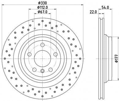 Db тормозной диск задний gle w166 11- HELLA 8DD 355 122-551 (фото 1)