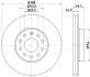 PRO HIGH CARBON VW Диск гальмівний передній Audi A3 03-, Golf III,IV,V, Caddy III,IV 1.0/2.0TDI, Jetta 1.6, Touran 05-,Skoda Octavia II,III HELLA 8DD 355 128-001 (фото 4)