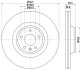 (High Carbon)Диск гальмівний перед. Audi A6, A6 Allroad 2.0-4.2 05.04-08.11 HELLA 8DD 355 128-311 (фото 1)