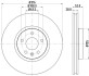 PRO HIGH CARBON FORD диск гальмівний передн.Galaxy, S-Max, Landrover Freelander, Volvo S60/80 II, V60/70, XC70 06- HELLA 8DD 355 129-511 (фото 4)