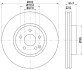 Гальмівний диск перед. DB C (W204, C204), E (W212, C207, A207), SLK (R172) 1.8-3.5 07- HELLA 8DD 355 129-521 (фото 4)