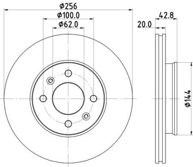 PRO KIA диск гальм. передн. Picanto 17- HELLA 8DD 355 130-001