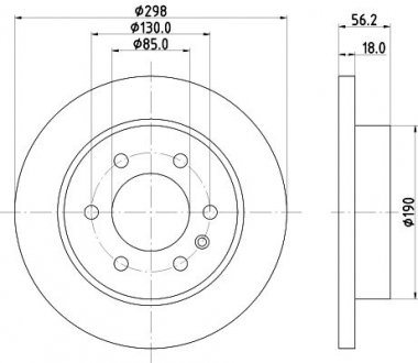 DB Диск гальмівний задній (PRO покриття) SPRINTER 3,5-t HELLA 8DD 355 131-831