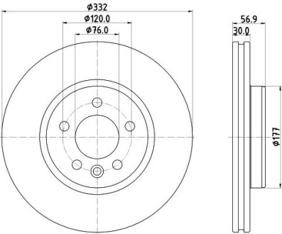 VW Диск гальмівний передн. AMAROK 2.0 11- HELLA 8DD 355 132-561