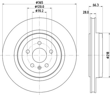 TESLA гальм. диск задн. MODEL S 14-, MODEL X 16- HELLA 8DD 355 132-901