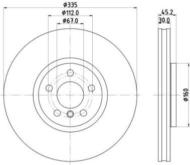 PRO HIGH CARBON MINI Диск передній MINI (F56), (F54), (F57), (F60) HELLA 8DD 355 133-111 (фото 1)