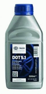 Dot 5.1 Гальмівна рідина 0.5L HELLA 8DF 355 360-081 (фото 1)