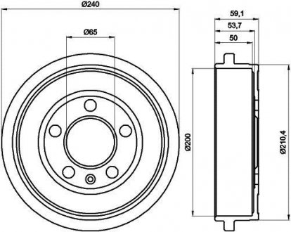 Тормозной барабан fabia/polo 1.0-2.0 99- HELLA 8DT 355 300-371