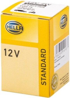 Лампа розжарювання, 12V 2W BX8,5d світло-зелений HELLA 8GA 007 997-221 (фото 1)