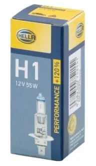 Лампа розжарювання H1 12V 55W P14,5s, +120% HELLA 8GH 223 498-011