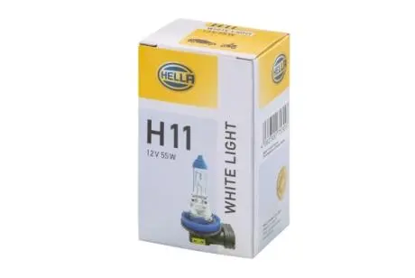 H11 12V 55W Лампа розжарювання WHITE LIGHT UP TO 300h, UP TO 4200 KELVIN HELLA 8GH 223 498-151