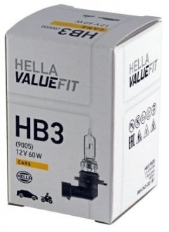 Лампа розжарювання VALUEFIT HB3 12V 60 (65W) P 20d HELLA 8GH 242 632-181