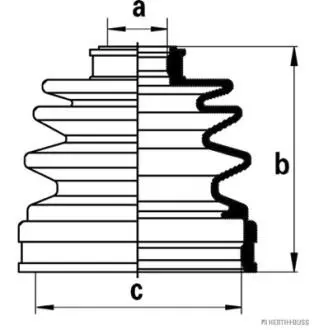 Пильовик ШРКШа зовнішній (компл.) Mazda, Nissan, Toyota s) HERTH+BUSS JAKOPARTS J2862003