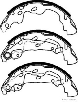 Колодки гальмівні барабанні задні TOYOTA YARIS s) HERTH+BUSS JAKOPARTS J3502073