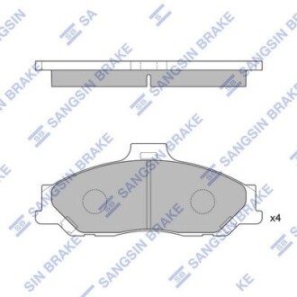 Колодки гальмівні дискові (комплект 4 шт) Hi-Q SP1628