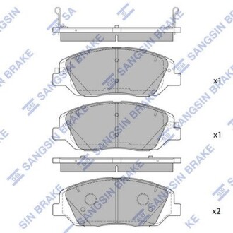 Колодка тормозная передняя sangsin Hi-Q SP4102