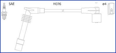 Hitachi opel к-кт высоковольтных проводов omega b,vectra b 2.0 94- HITACHI/HUCO 134251