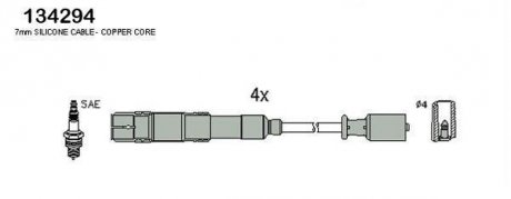 DB Комплект высоковольтных проводов W169,245 04- HITACHI/HUCO 134294 (фото 1)