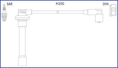 Hitachi провода высокого напряжения 4 шт. honda civic 1,3-1,6 91-01, accord 1,8-2,2 90-98 rover HITACHI/HUCO 134520