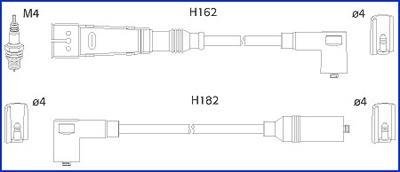 SKODA Комплект высоковольтных проводов OCTAVIA I Combi (1U5) 1.6 98-04 HITACHI/HUCO 134701 (фото 1)