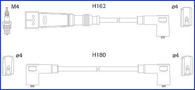 HUCO VW Дроти високої напруги (5шт.) Golf III 1,6, Polo 1,0-1,6 SKODA Felicia 1,6 SEAT HITACHI/HUCO 134711