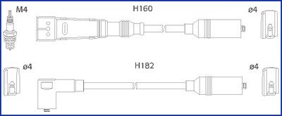 HITACHI VW Комплект высоковольтных проводов Audi 80 1.4/2.0 78- HITACHI/HUCO 134716