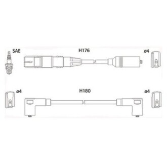 Hitachi vw к-кт высоковольтных проводов golf iii,iv 1.6 94- HITACHI/HUCO 134766