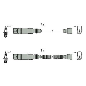 Комплект кабелів високовольтних HITACHI/HUCO 134952