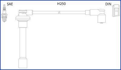 Провода высокого напряжения 4 шт. honda civic 1,3-1,6 91-01, accord 1,8-2,2 90-98 rover HITACHI/HUCO 134520 (фото 1)
