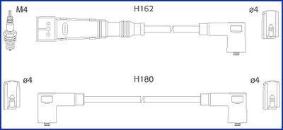 Hitachi vw к-кт высоковольтных проводов 80,100,passat 2.0/2.2 HITACHI/HUCO 134715