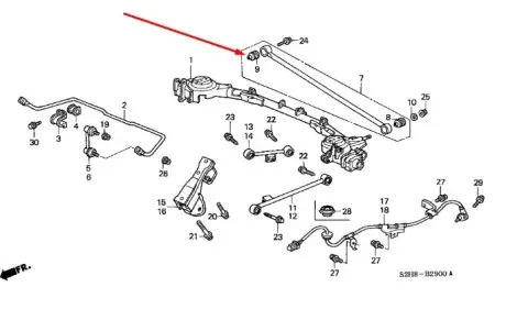 Сайлентблок рычага задней подвески HONDA 52361S2K004