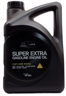 Масло моторное Super Extra Gasoline 5W-30, 4л. Hyundai-KIA 05100-00410 (фото 1)
