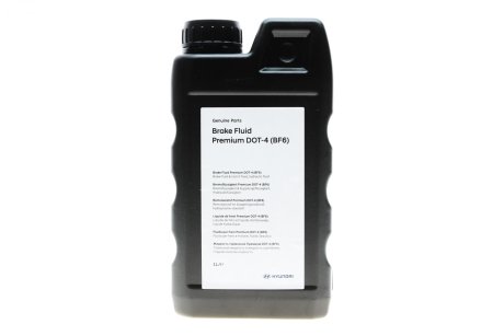 Тормозная жидкость DOT 4 Brake Fluid Premium (BF6) (1L) Hyundai-KIA LP048APE001BFH (фото 1)