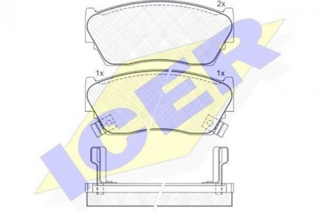 Колодки гальмівні (передні) Nissan Sunny II/III 1.4-1.6/2.0D 88-95 (Sumitomo) ICER 180882 (фото 1)