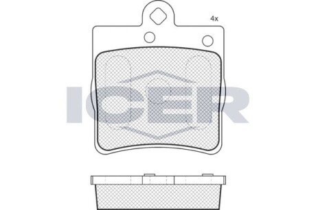 Тормозные колодки задние MB (W202/S202/W203/S203/CL203/C208/C209/S124/W210/R170/R171) 93-11 ICER 181311-396