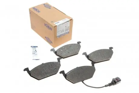 Тормозные колодки передние Audi A3/Skoda Fabia/Octavia 96-13/VW Caddy 04-15/Golf 97- (+датчик) ICER 181349-396