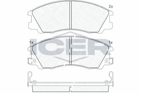 Колодки гальмівні (передні) Hyundai Terracan 01-06 ICER 181539