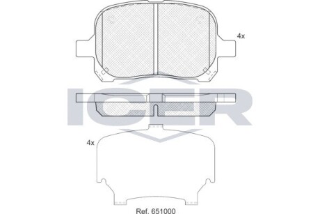 Колодки тормозные ICER 181632