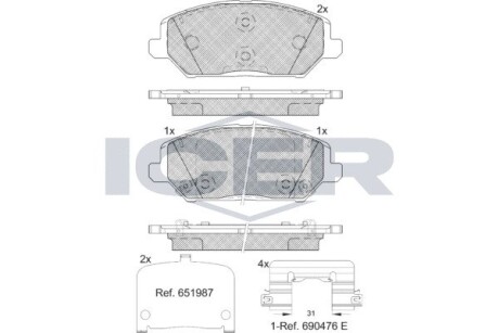 Колодки тормозные ICER 182320