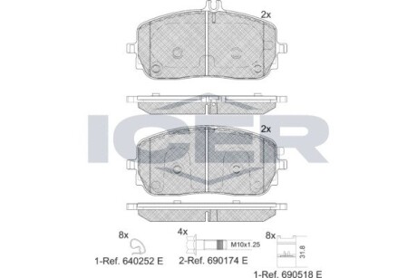 Колодки гальмівні (передні) MB A-class (W177)/B-class (W247) 18- (з датчиком) (CBI) ICER 182331