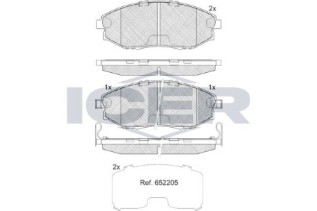 Передние тормозные колодки Chevrolet Epica 05-/Daewoo Tosca 06- ICER 182336 (фото 1)