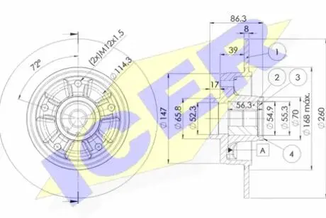 Тормозной диск ICER 78BD4023-1