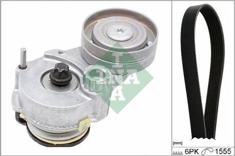 Комплект ременя генератора Chevrolet Cruze/Orlando/Opel Astra/Insignia 08- (6PK1555) INA 529 0327 10