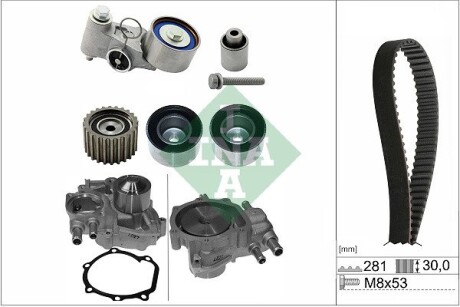 Комплект ГРМ + помпа Subaru Forester/Impreza/Legacy 2.0/2.5 AWD 05-14 (281x30) INA 530 0563 30
