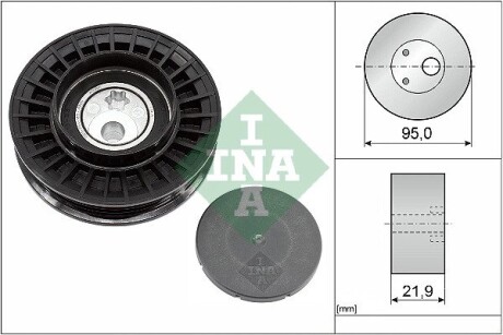 Ролик генератора BMW 3 (F30/F80/G20/G80/G28)/5 (G30/F90)/7 (G11/G12) 2.0H 15- B48 (95x22) INA 531 0963 10 (фото 1)