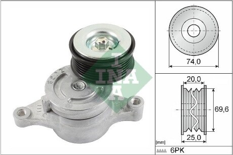 Натяжник ременя генератора Mazda 2/3 1.3-1.6 03-19 INA 534 0457 10