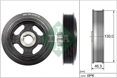 Шестерня колнічастого валу Toyota Rav4 1.8-2.0/2.0D 00-05 ((6PK) INA 544 0181 10 (фото 1)