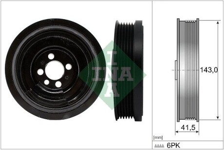 Шків колінвалу VW Polo/Skoda Fabia/Rapid 1.4TDI 14- (6PK) INA 544 0182 10