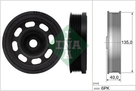 Шків колінвалу VW Caddy IV/V 1.2-1.6 TSI/TGI/TSi EVO 15- INA 544 0184 10