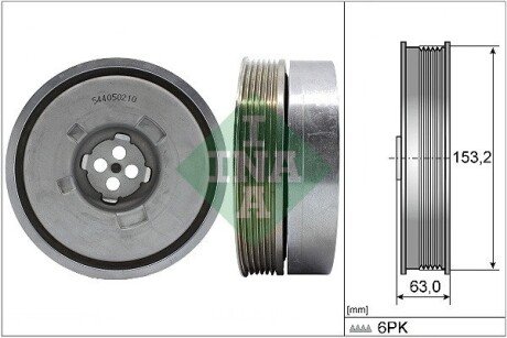 Шків колінвалу BMW 3 (F30/F80) 15-18 (153.2x63) (6PK) B38 B15 A INA 544 0502 10